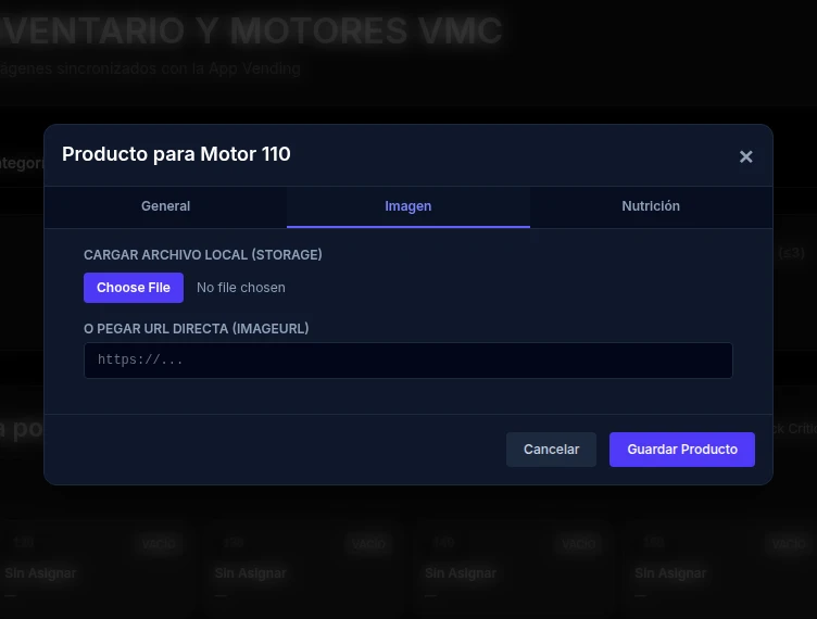 Carga de imagen del producto a Firebase Storage